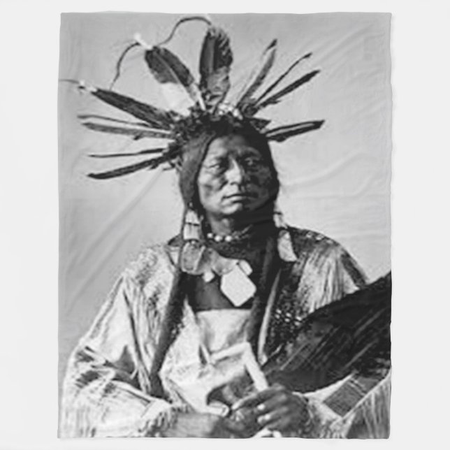 WHITE HAWK,   Northern Cheyenne - 1876 Fleece Blanket (Front)