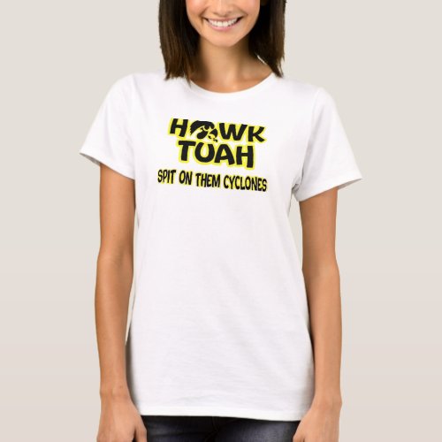 white HAWK TUAH SPIT ON THEM CYCLONES simple  T_Shirt