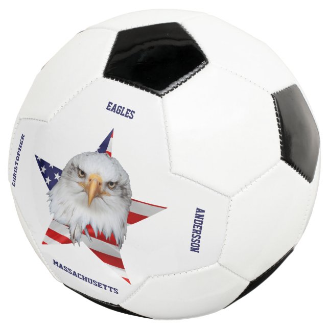 White Head Eagle, The American Flag, Star Soccer Ball (Three Quarter)