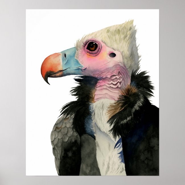 White-Headed Vulture Watercolor Painting