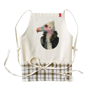 White-Headed Vulture Watercolor Painting Zazzle HEART Apron
