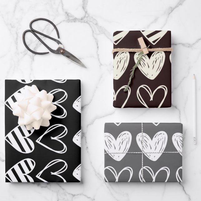 White Heart  #24 Wrapping Paper Sheets (Front)