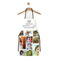 White Heart Best Baker Chef Grandma Photo Collage