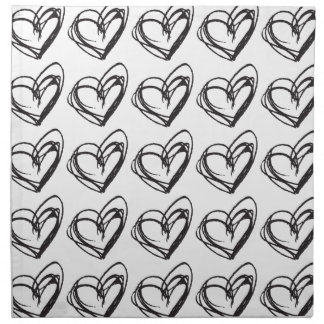 White Heart Cloth Napkins — Trendy & Elegant