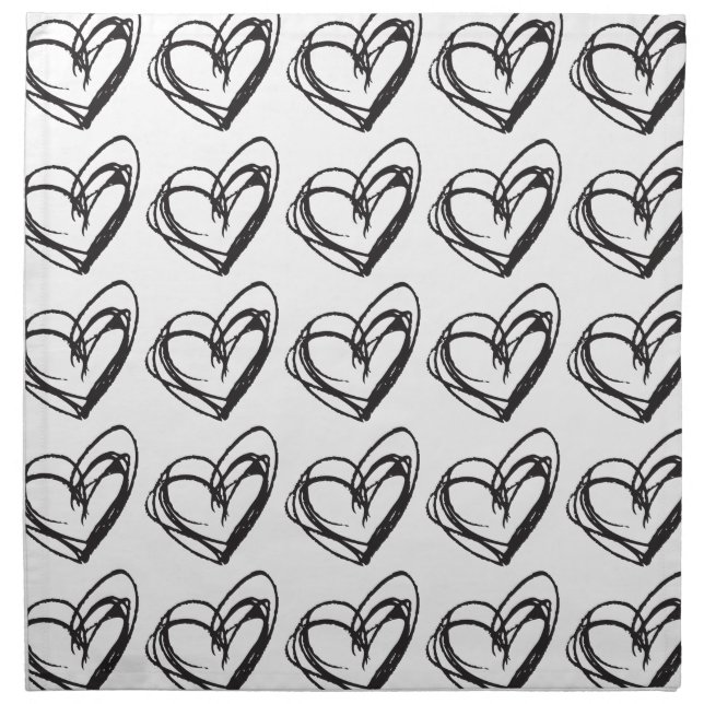 White Heart Cloth Napkins — Trendy & Elegant (Front)