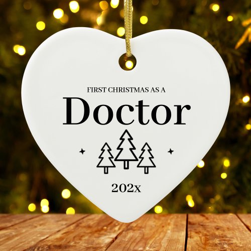 White Heart Doctor First Christmas Ornament