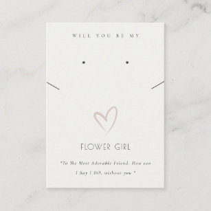 WHITE HEART FLOWER GIRL GIFT NECKLACE EARRING PLACE CARD