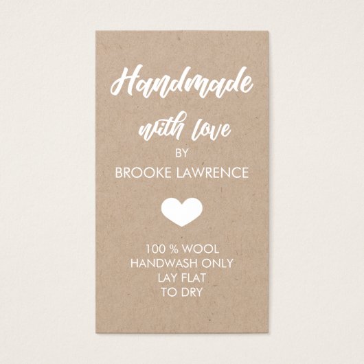 White Heart Handmade with Love Kraft Paper (Front)