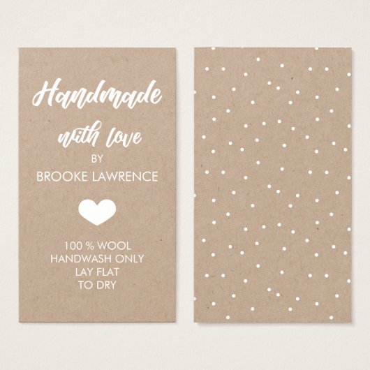 White Heart Handmade with Love Kraft Paper (Front & Back)