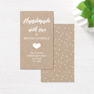 White Heart Handmade with Love Kraft Paper