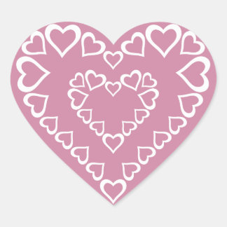 White Heart Hearts Sticker