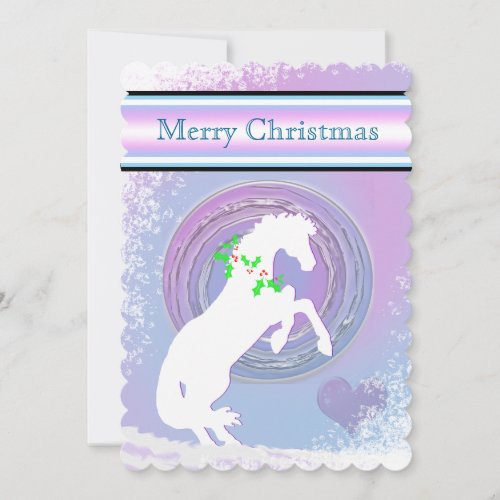 White Heart Horses V Holiday PinkLav Swirl