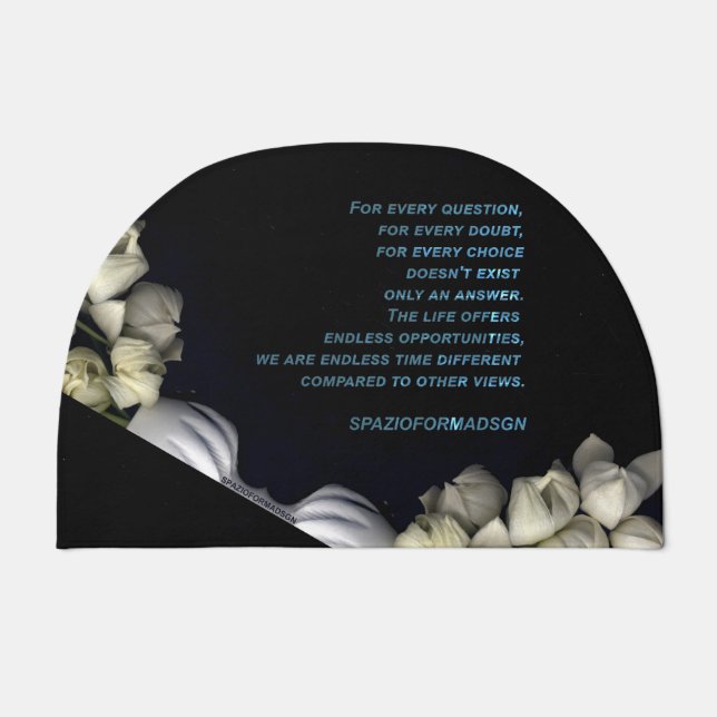 "White heart in black from moon" & Doubt Doormat (Front)