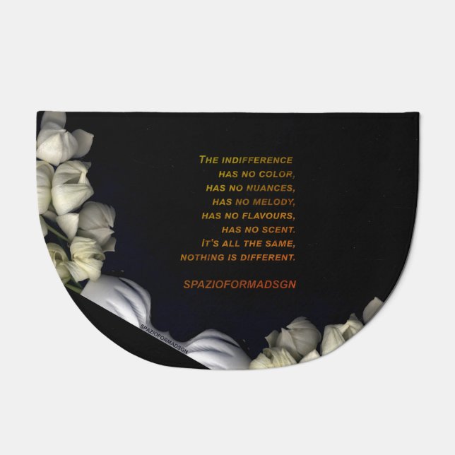 "White heart in black from moon" & Indifference Doormat (Front)