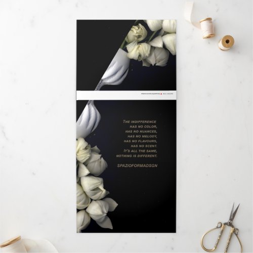 White heart in black from moon  Indifference  Tri_Fold Holiday Card