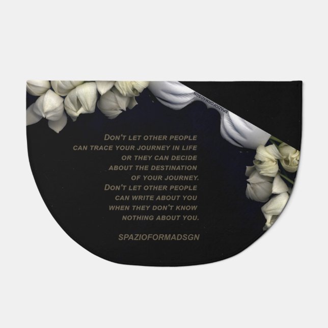 "White heart in black from moon" & Journey Doormat (Front)
