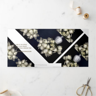"White heart in black" & Time Journey Tri-Fold Holiday Card