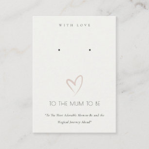 WHITE HEART MUM TO BE GIFT EARRING STUD DISPLAY PLACE CARD