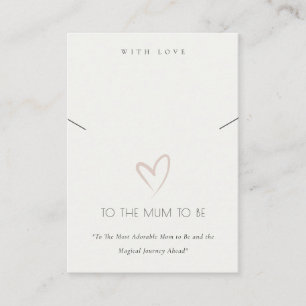 WHITE HEART MUM TO BE GIFT NECKLACE DISPLAY PLACE CARD