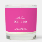 White Heart on Hot Pink Monogram Scented Candle (Back)