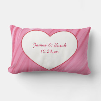 White heart on pink red blends personalized pillow