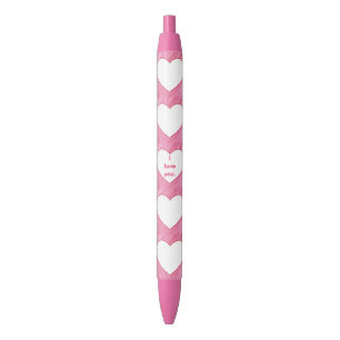 White heart on pink red blends Your text pens