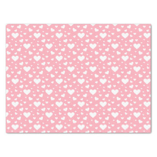 White Heart Pattern On Pink - Valentine's Day Tissue Paper
