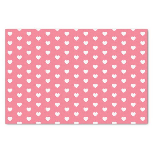 White Heart Pattern with Editable Background Color Tissue Paper