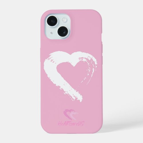 White Heart Pink iPhone 15 Case