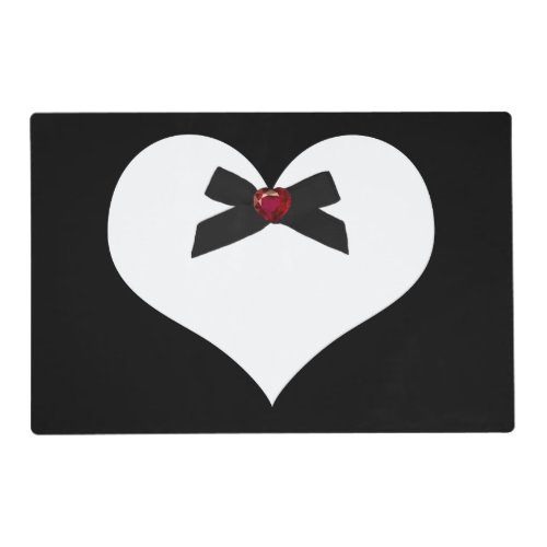 White Heart Placemat