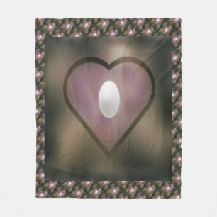 White heart quilt style moody broody winter colors fleece blanket