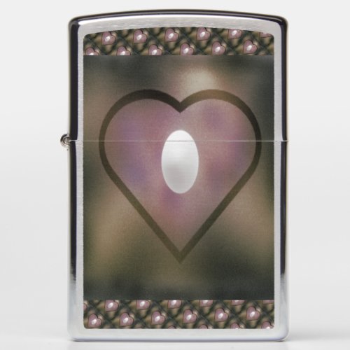 White heart quilt style moody broody winter colors zippo lighter