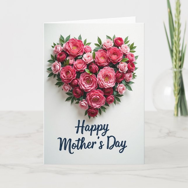 White Heart Roses Greeting Card (Front)