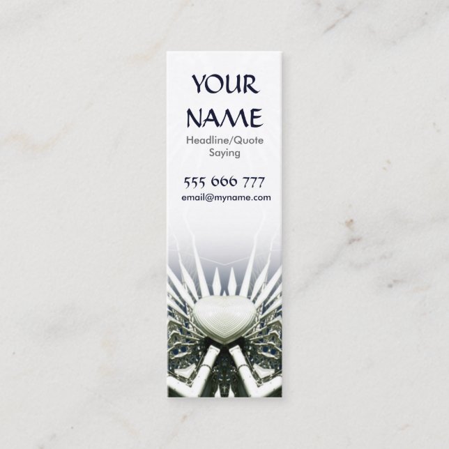 White Heart Scifi Mini Business Card (Front)