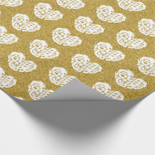 White heart shaped thank you so much in kanji wrapping paper