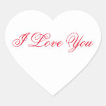 White Heart Sticker - I Love You