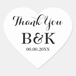 White heart wedding envelope seals favor stickers