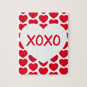 White Heart XOXO Valentine Frustrating Jigsaw Puzzle