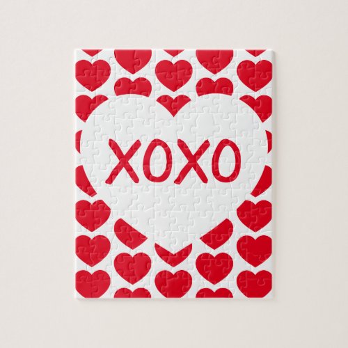 White Heart XOXO Valentine Frustrating Jigsaw Puzzle