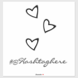 White Hearts Floating Name Script Car Decal