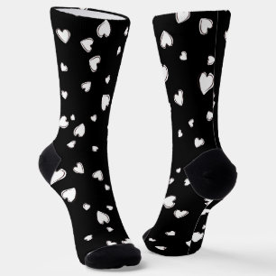 White Hearts on Black Socks