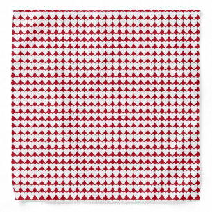 White Hearts on Dark Red Bandana
