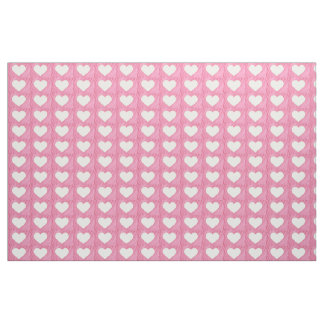 White hearts on pink blends fabric