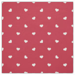 White Hearts On Red Fabric