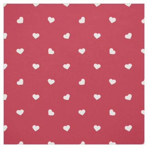 White Hearts On Red Fabric