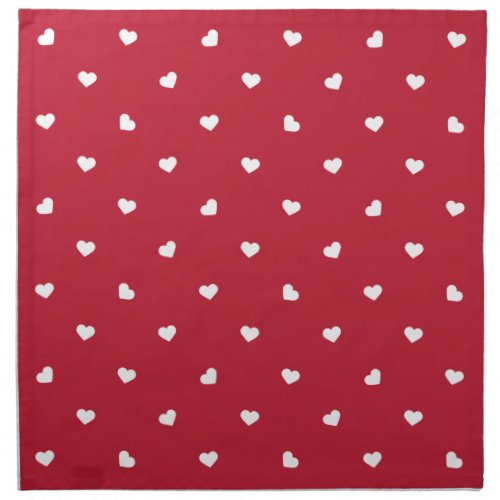 White Hearts On Red Napkin