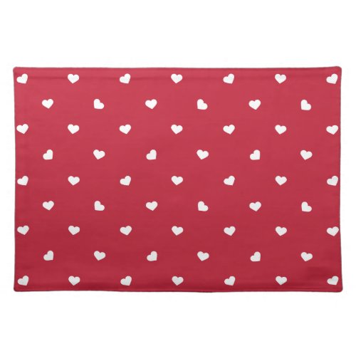 White Hearts On Red Placemat