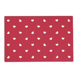 White Hearts On Red Placemat