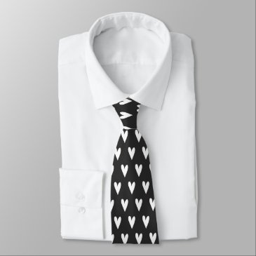 White Hearts Pattern | Black Valentine's Day