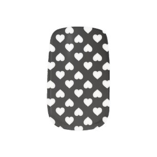 White Hearts Pattern Minx Nail Wraps